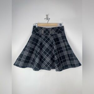 Gray Plaid Circle Skirt